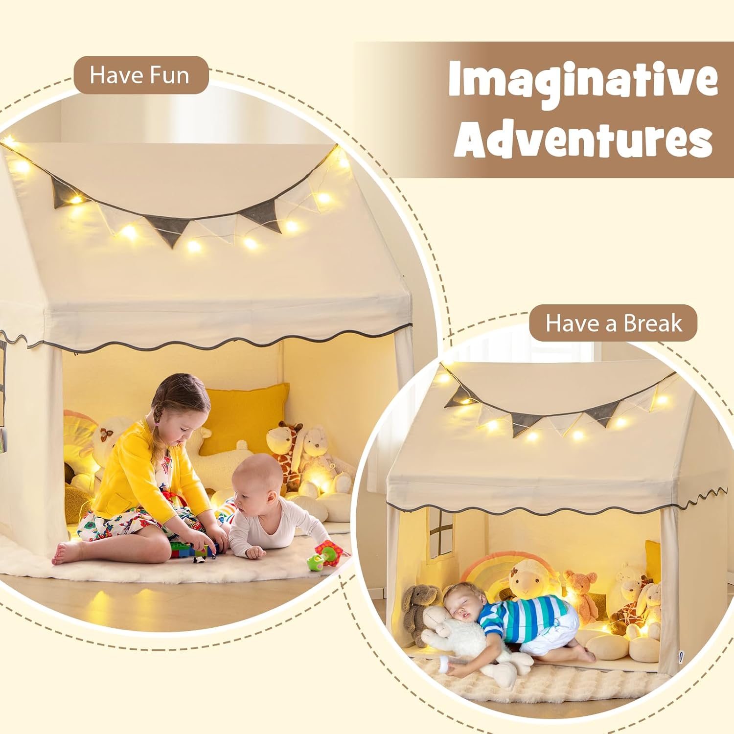 OLAKIDS Kids Play Tent Indoor Outdoor Princess Tents Castle for Toddlers