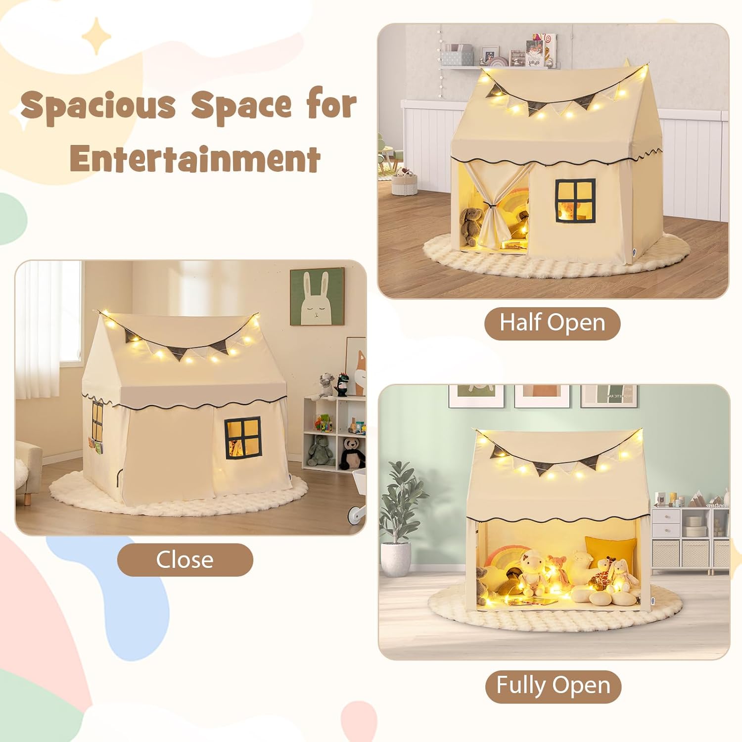 OLAKIDS Kids Play Tent Indoor Outdoor Princess Tents Castle for Toddlers