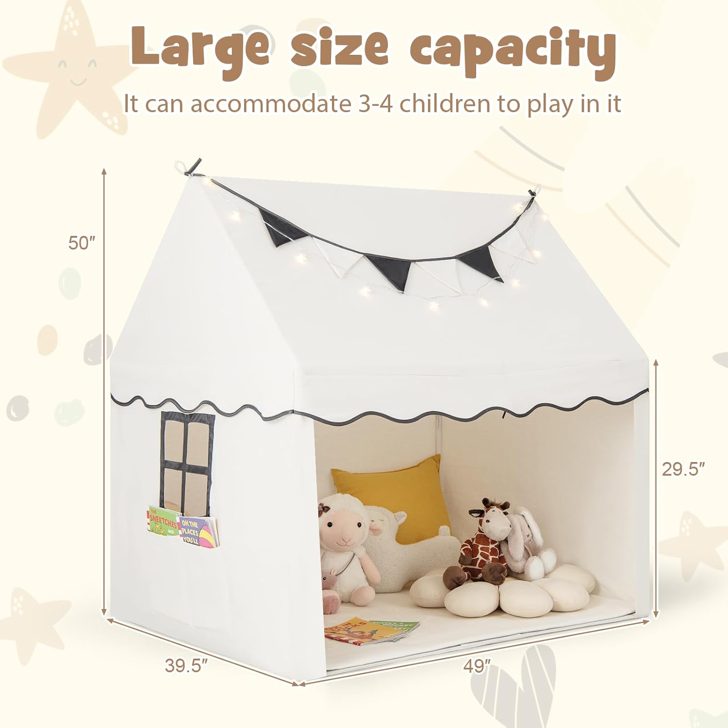 OLAKIDS Kids Play Tent Indoor Outdoor Princess Tents Castle for Toddlers