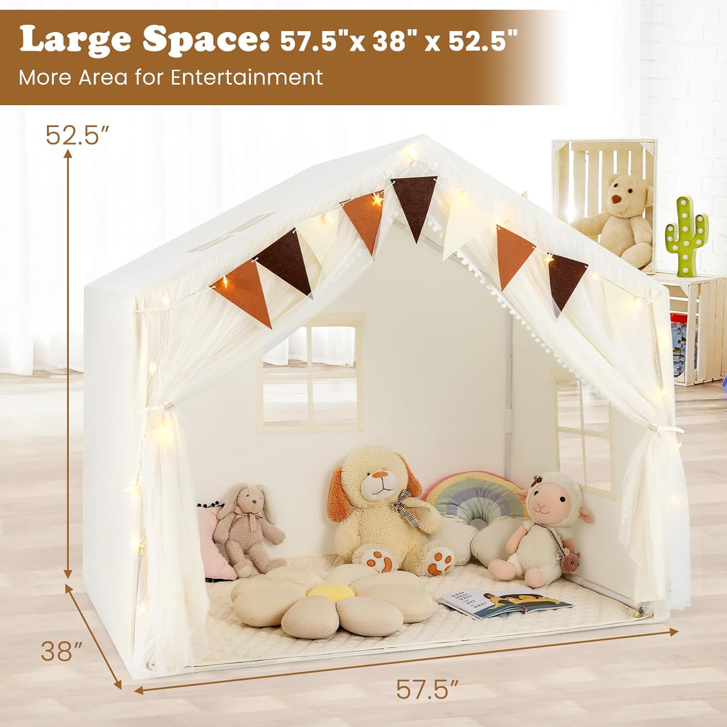 OLAKIDS Kids Play Tent, Large Size Playhouse for Toddlers Age 3+ Years Old