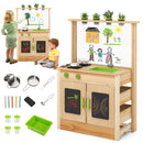 OLAKIDS Outdoor Mud Kitchen Playset with Faucet & Sink for Backyard Fun Ages 3+