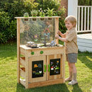 OLAKIDS Mud Kitchen, Outdoor Play Kitchen with Awning Faucet Stoves Cooking Accessories Removable Sink Wooden Kids Kitchen Playset Backyard Garden Toys for Boys Girls Ages 3+