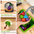 OLAKIDS Mud Kitchen, Outdoor Play Kitchen with Awning Faucet Stoves Cooking Accessories Removable Sink Wooden Kids Kitchen Playset Backyard Garden Toys for Boys Girls Ages 3+