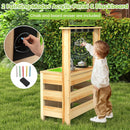 OLAKIDS Mud Kitchen, Outdoor Play Kitchen with Awning Faucet Stoves Cooking Accessories Removable Sink Wooden Kids Kitchen Playset Backyard Garden Toys for Boys Girls Ages 3+