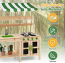 OLAKIDS Wooden Mud Kitchen, Outdoor Play Kitchen for Backyard & Garden