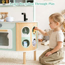 OLAKIDS Kids Kitchen Playset, Toddler Wooden Pretend Cooking Set for Children Boys Girls