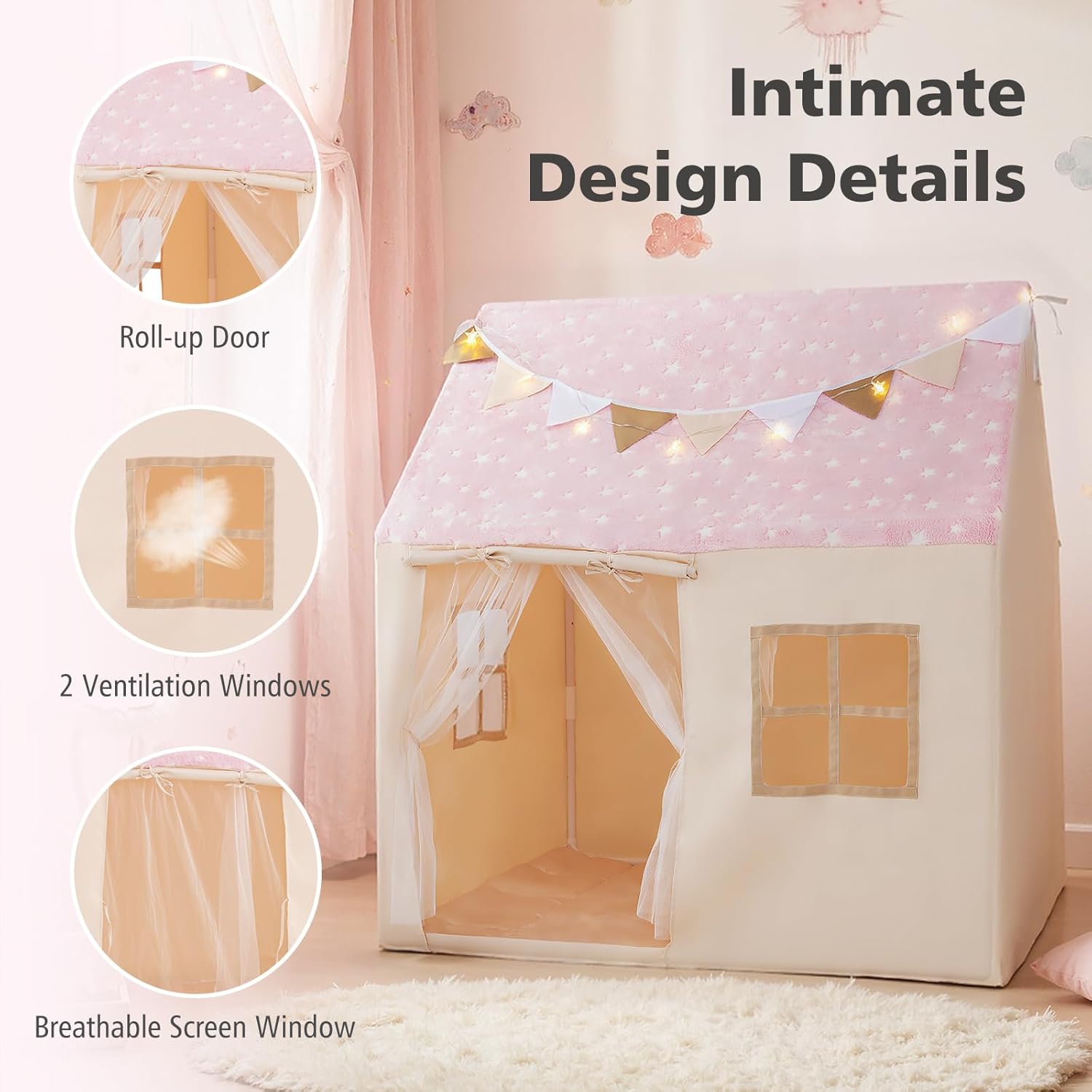 OLAKIDS Kids Play Tent  Indoor Outdoor Princess Tents Castle for Toddlers