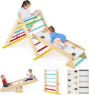 Olakids Pikler Triangle Set 7 in 1 Climbing Toys for Toddlers Foldable Baby Wood Montessori Jungle Gym