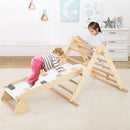 Olakids Pikler Triangle Set 7 in 1 Climbing Toys for Toddlers Foldable Baby Wood Montessori Jungle Gym