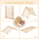 Olakids Pikler Triangle Set 7 in 1 Climbing Toys for Toddlers Foldable Baby Wood Montessori Jungle Gym