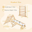 Olakids Pikler Triangle Set 7 in 1 Climbing Toys for Toddlers Foldable Baby Wood Montessori Jungle Gym