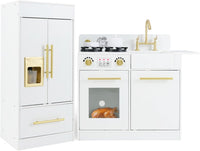 OLAKIDS Play Kitchen Set, Kids Children Pretend Toy Kitchen 2-Piece Playset for Girls Boys Ages 3+