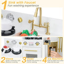 OLAKIDS Play Kitchen Set, Kids Children Pretend Toy Kitchen 2-Piece Playset for Girls Boys Ages 3+