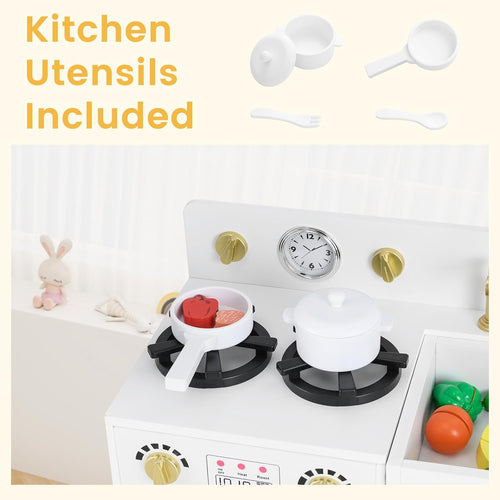 OLAKIDS Play Kitchen Set, Kids Children Pretend Toy Kitchen 2-Piece Playset for Girls Boys Ages 3+