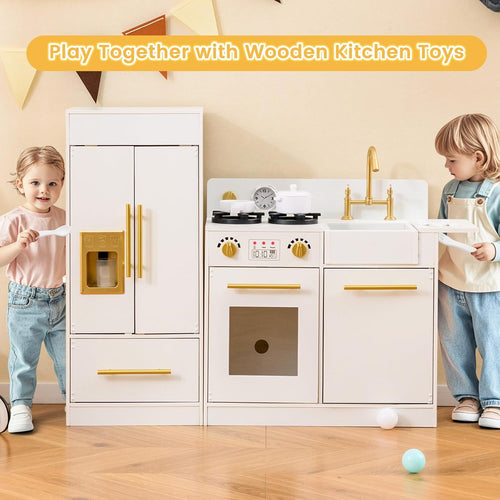OLAKIDS Play Kitchen Set, Kids Children Pretend Toy Kitchen 2-Piece Playset for Girls Boys Ages 3+
