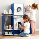 OLAKIDS Kids Toy Washing Machine Playset, Wooden Washer Pretend Laundry Set