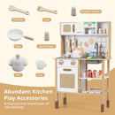INFANS Play Kitchen for Kids, Wooden Pretend Playset Toddler Cooking Toy Gift for Boys Girls Aged 3+