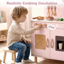 INFANS Play Kitchen for Kids, Wooden Pretend Playset Toddler Cooking Toy Gift for Boys Girls Aged 3+