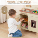 INFANS Play Kitchen for Kids, Wooden Pretend Playset Toddler Cooking Toy Gift for Boys Girls Aged 3+