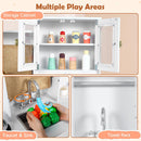 OLAKIDS Wooden Toddler Kitchen Playset with Realistic Lights, Sounds & Appliances