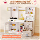 OLAKIDS Wooden Toddler Kitchen Playset with Realistic Lights, Sounds & Appliances