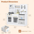 OLAKIDS Wooden Toddler Kitchen Playset with Realistic Lights, Sounds & Appliances