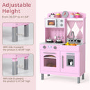 OLAKIDS Wooden Kids Kitchen Playset with Adjustable Height & Sounds