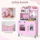 OLAKIDS Wooden Kids Kitchen Playset with Adjustable Height & Sounds