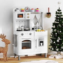 OLAKIDS Wooden Kids Kitchen Playset with Adjustable Height & Sounds