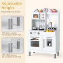 OLAKIDS Wooden Kids Kitchen Playset with Adjustable Height & Sounds