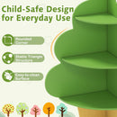 OLAKIDS Tree Kids Bookshelf Wood 5-Tier Corner Bookcase Playroom Boy Girls Gift
