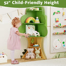 OLAKIDS Tree Kids Bookshelf Wood 5-Tier Corner Bookcase Playroom Boy Girls Gift