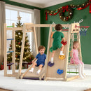 OLAKIDS Indoor Jungle Gym, 9 in 1 Wooden Montessori Baby Climbing Toys