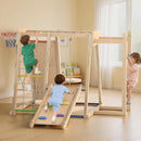 OLAKIDS Indoor Jungle Gym, 9 in 1 Wooden Montessori Baby Climbing Toys