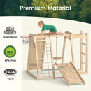 OLAKIDS Indoor Jungle Gym, 9 in 1 Wooden Montessori Baby Climbing Toys