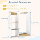 Olakids Kids Dress Up Storage with Mirror, Wooden Costume Wardrobe Closet
