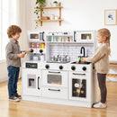 OLAKIDS Wooden Kids Kitchen Playset Toddler Pretend Cooking Toy for Boys Girls Aged 3+