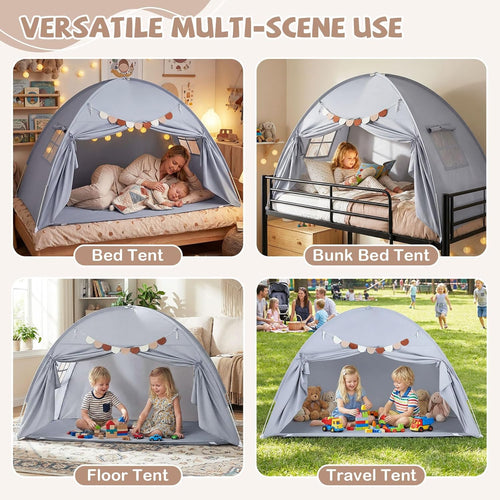 OLAKIDS Bed Tent with Flags Teepee Toys Gift for Boys Girls Aged 3+, 75’’ x 39’’ x 48’’