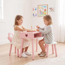 OLAKIDS Wooden Pretend Nail Salon Playset with Table, Stool & 8 Accessories