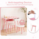 OLAKIDS Wooden Pretend Nail Salon Playset with Table, Stool & 8 Accessories