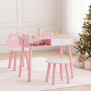 OLAKIDS Wooden Pretend Nail Salon Playset with Table, Stool & 8 Accessories