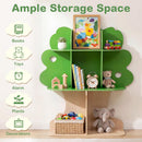 OLAKIDS 3-Tier Wooden Montessori Tree Bookshelf for Kids Toy Storage