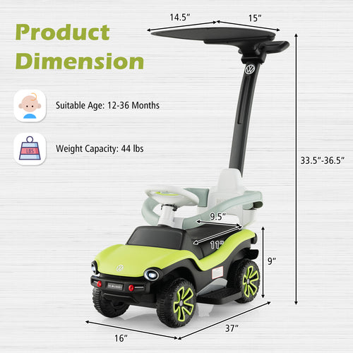 OLAKIDS 3 in 1 Ride on Push Car, Licensed Volkswagen ID. Buggy Sliding Toy