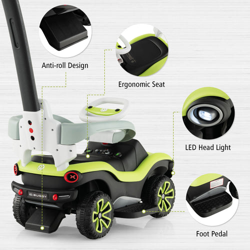 OLAKIDS 3 in 1 Ride on Push Car, Licensed Volkswagen ID. Buggy Sliding Toy