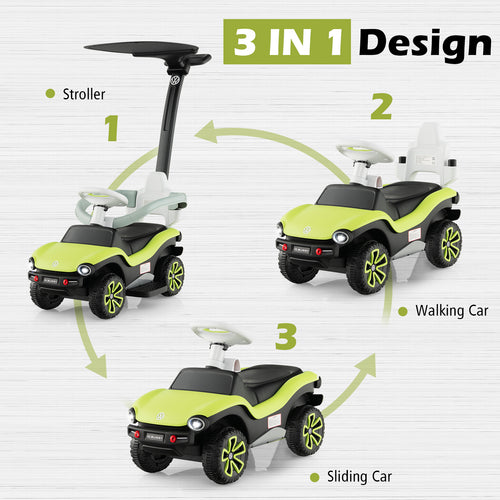 OLAKIDS 3 in 1 Ride on Push Car, Licensed Volkswagen ID. Buggy Sliding Toy