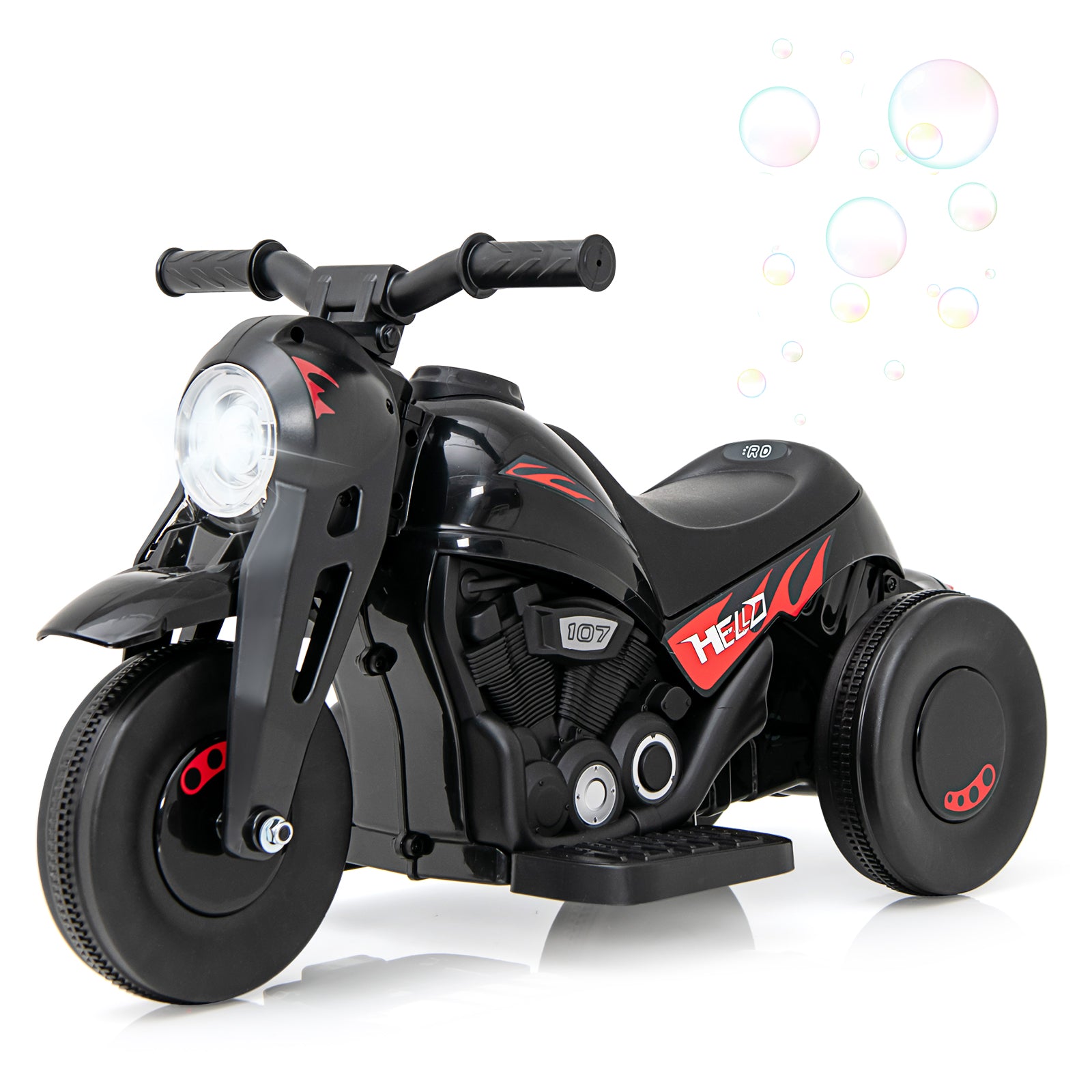 OLAKIDS Kids Motorcycle 6V Electric Ride On Car with Automatic Bubble Function for Toddler Ages 3+
