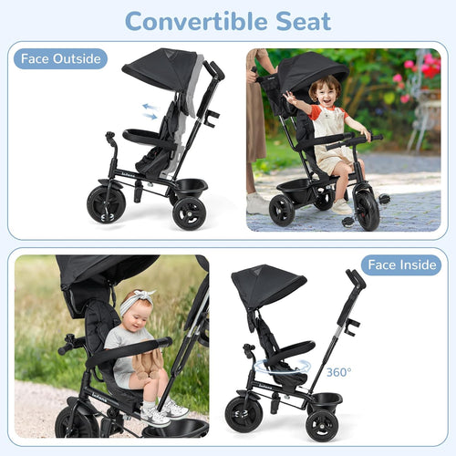 OLAKIDS Kids Tricycle 6 in 1 Baby Trike Toddler Bike with Reversible Seat  9-60 Months