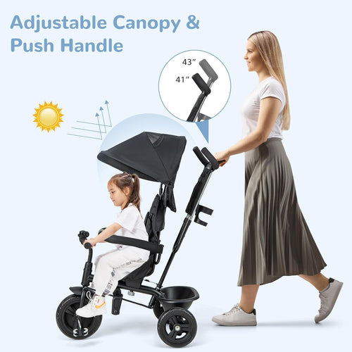 OLAKIDS Kids Tricycle 6 in 1 Baby Trike Toddler Bike with Reversible Seat  9-60 Months