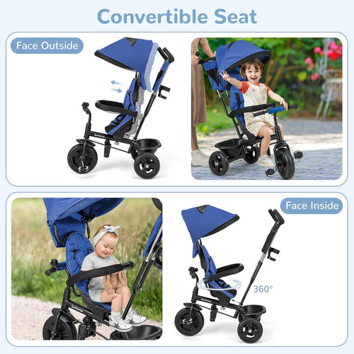 OLAKIDS Kids Tricycle 6 in 1 Baby Trike Toddler Bike with Reversible Seat  9-60 Months