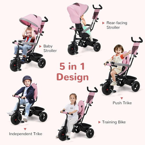 OLAKIDS Kids Tricycle 6 in 1 Baby Trike Toddler Bike with Reversible Seat  9-60 Months
